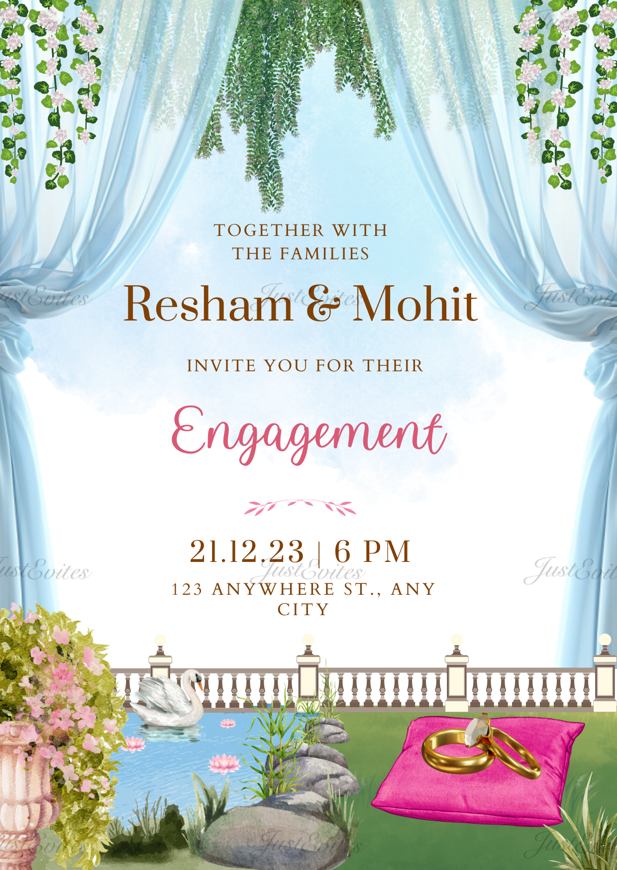 Enchanted Garden Engagement Invite