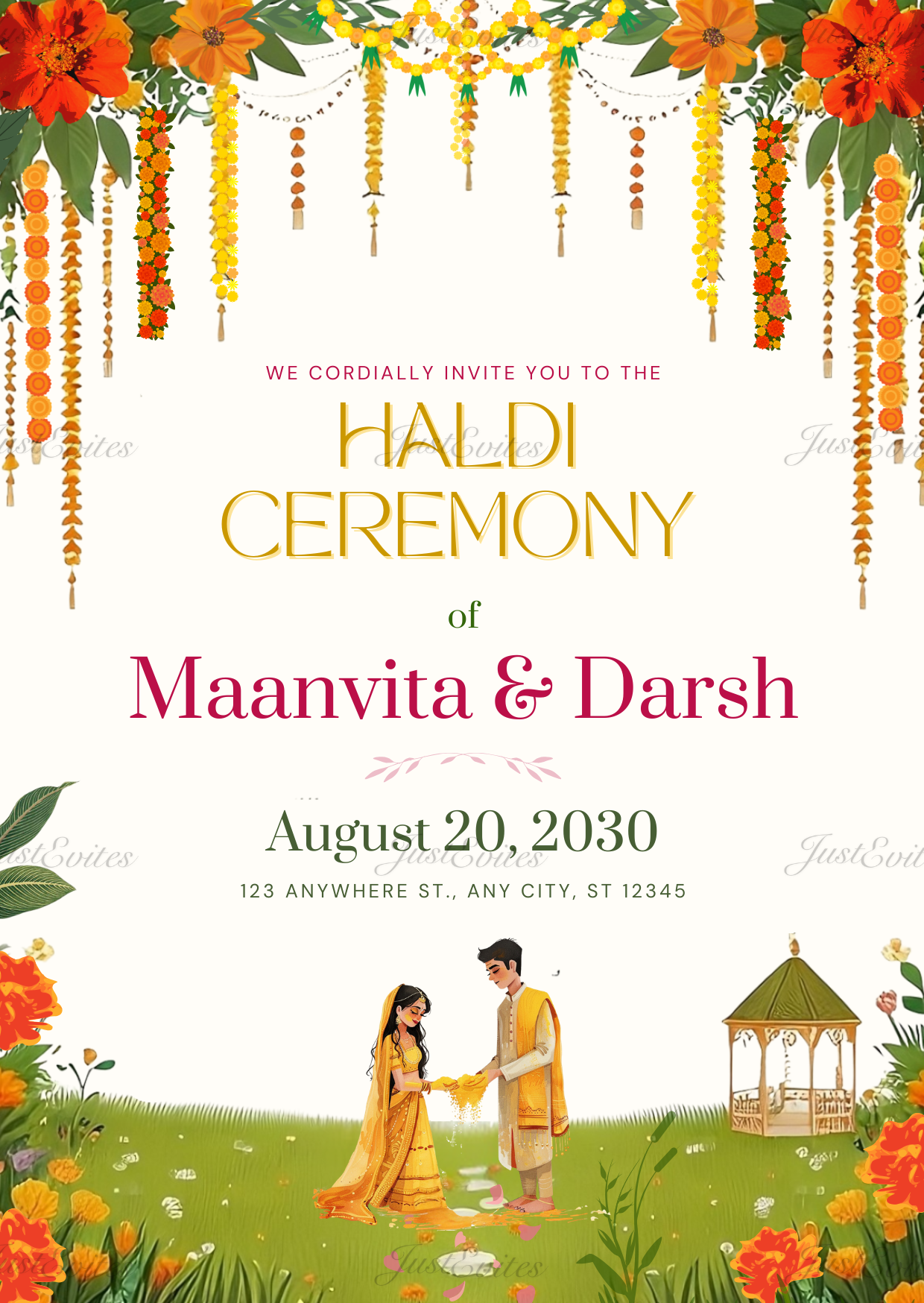 Haldi Hues Invite