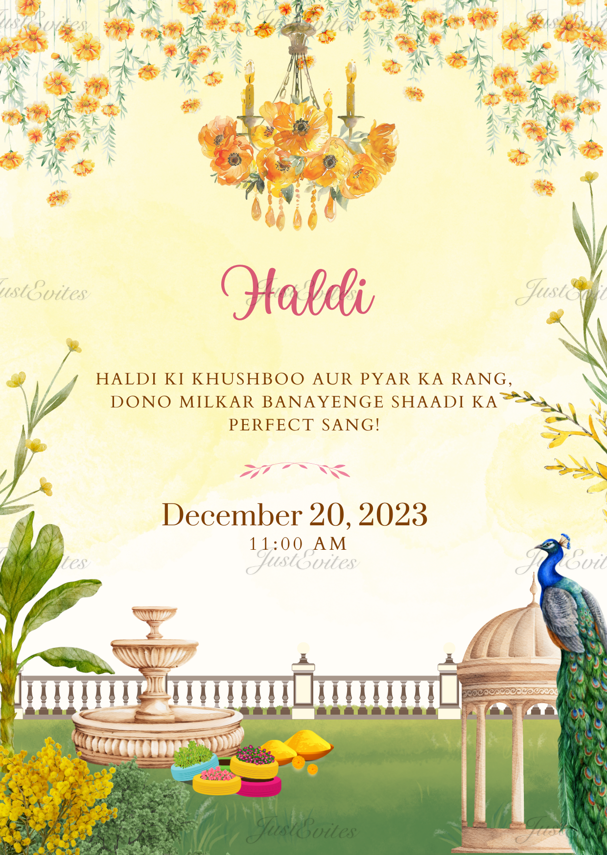 Haldi ki Holi Invitation