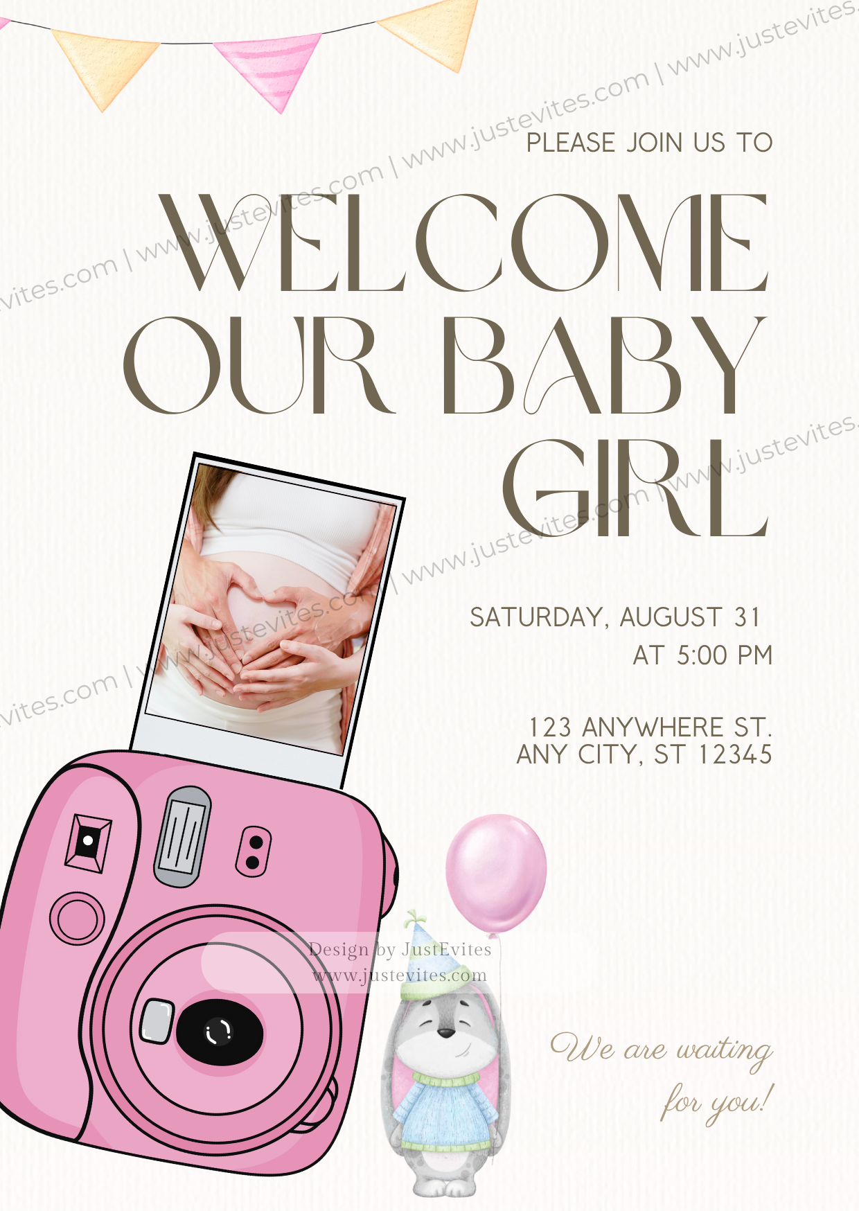Polaroid Style Baby Welcome