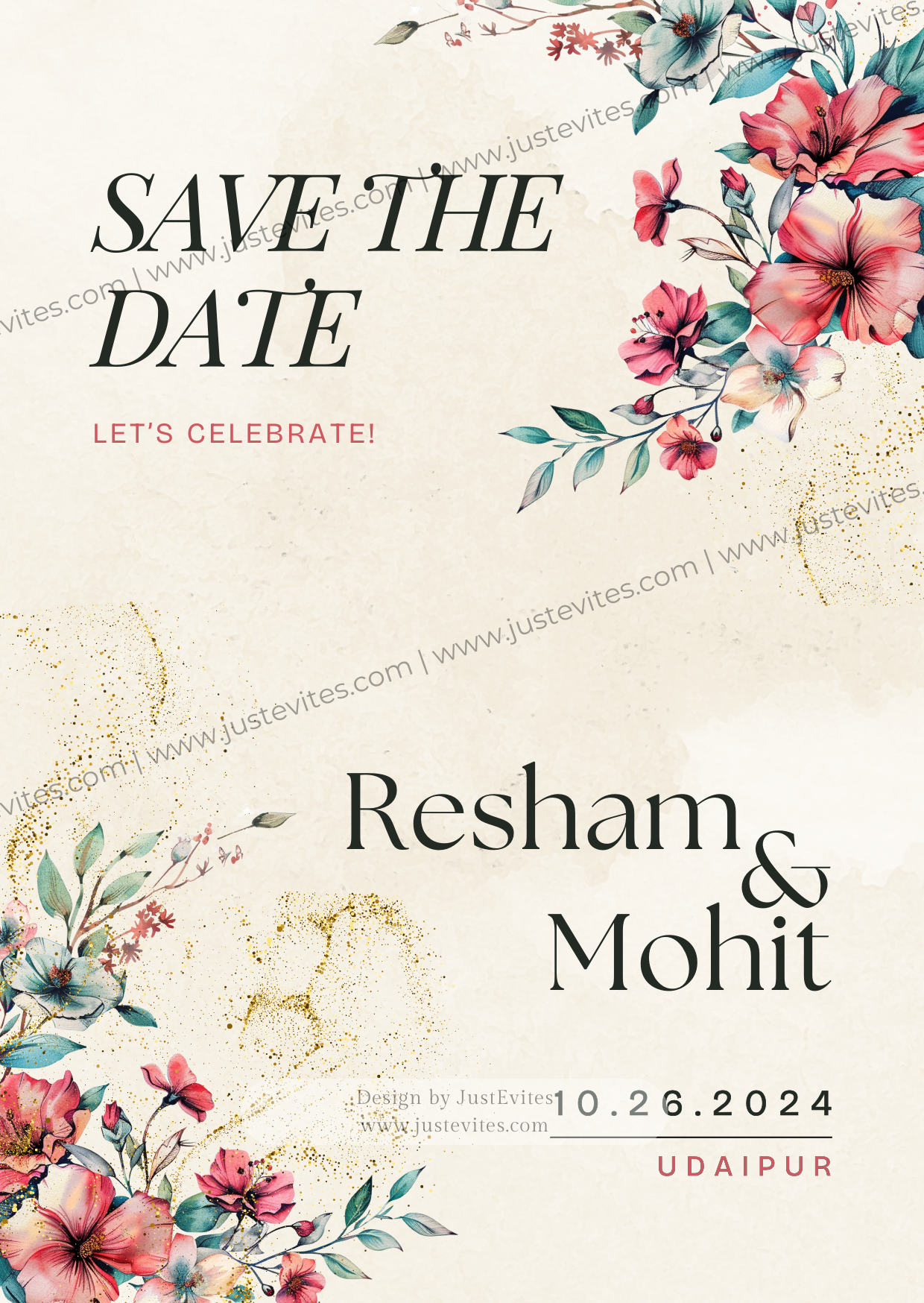Elegant Floral Save the Date