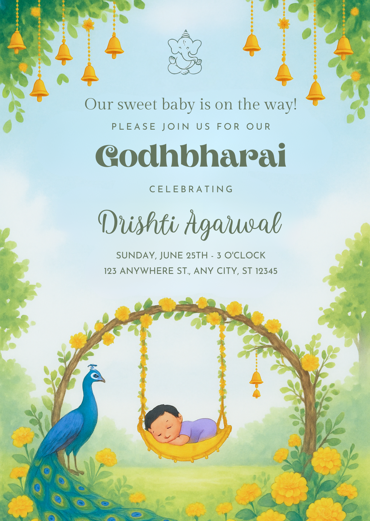 Swing Godhbharai Invite