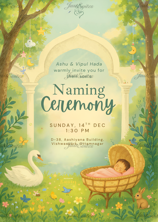 Baby Cot Naamkaran Invite