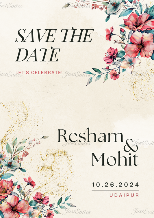 Elegant Floral Save the Date