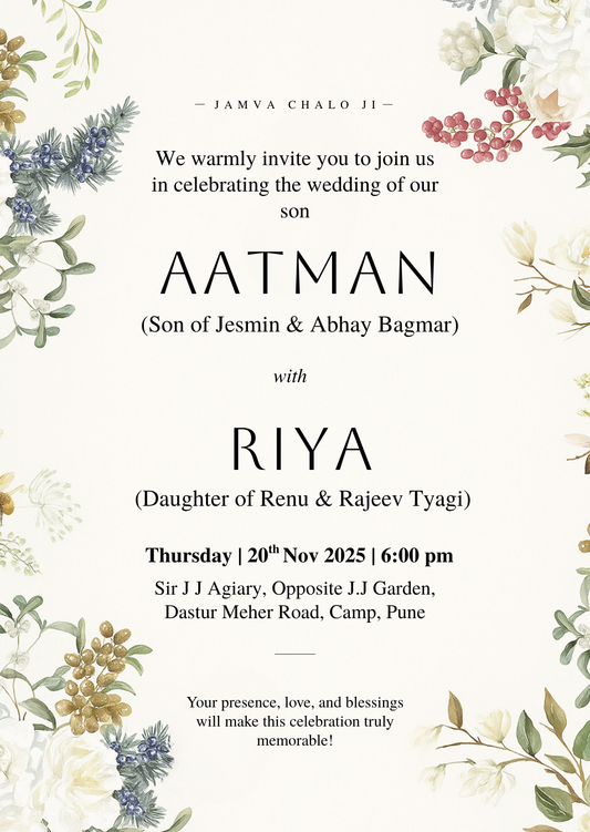 Parsi Wedding Invite