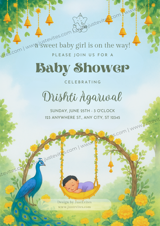 Swing Baby Shower Invite