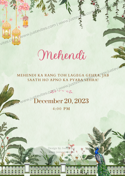 Garden Mehendi Invitation