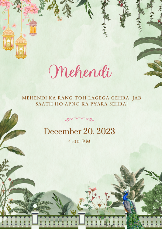 Garden Mehendi Invitation